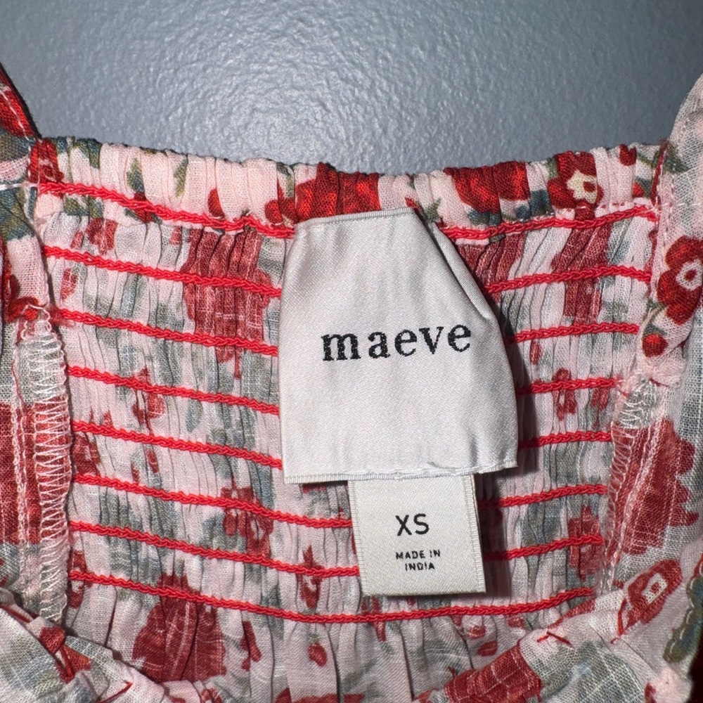 Maeve Pink Floral Smocked Tank Top - Picture 6 of 7